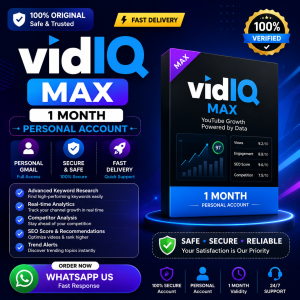 VidIQ Max 1 Month Personal Account | Personal Gmail | Instant Delivery